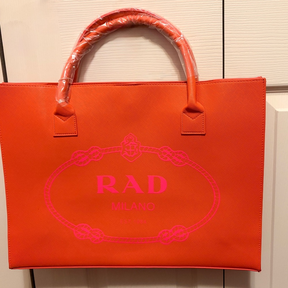 Radiant Orange Tote with Pink Accents